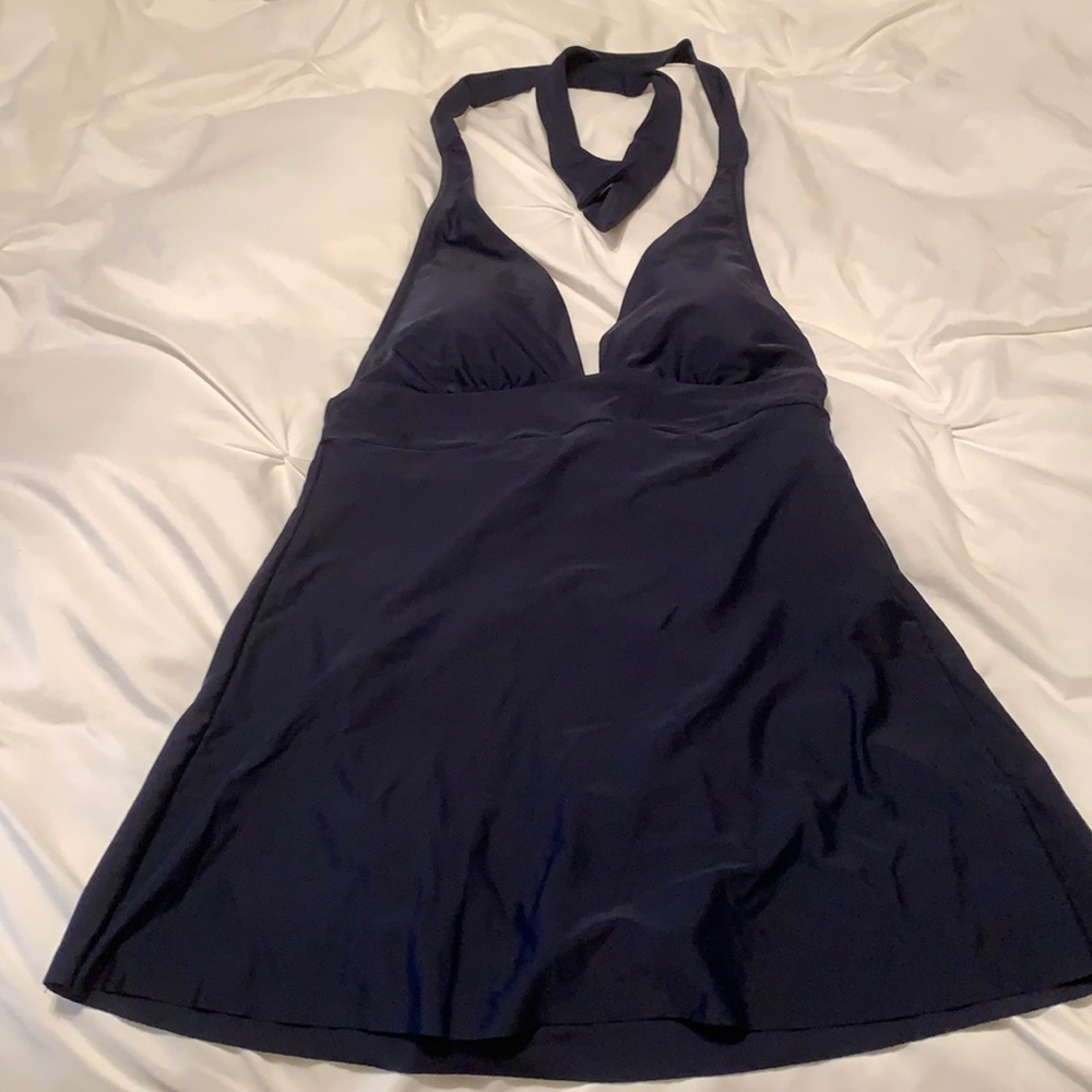 J.Crew Navy Halter with Skirt Swimsuit